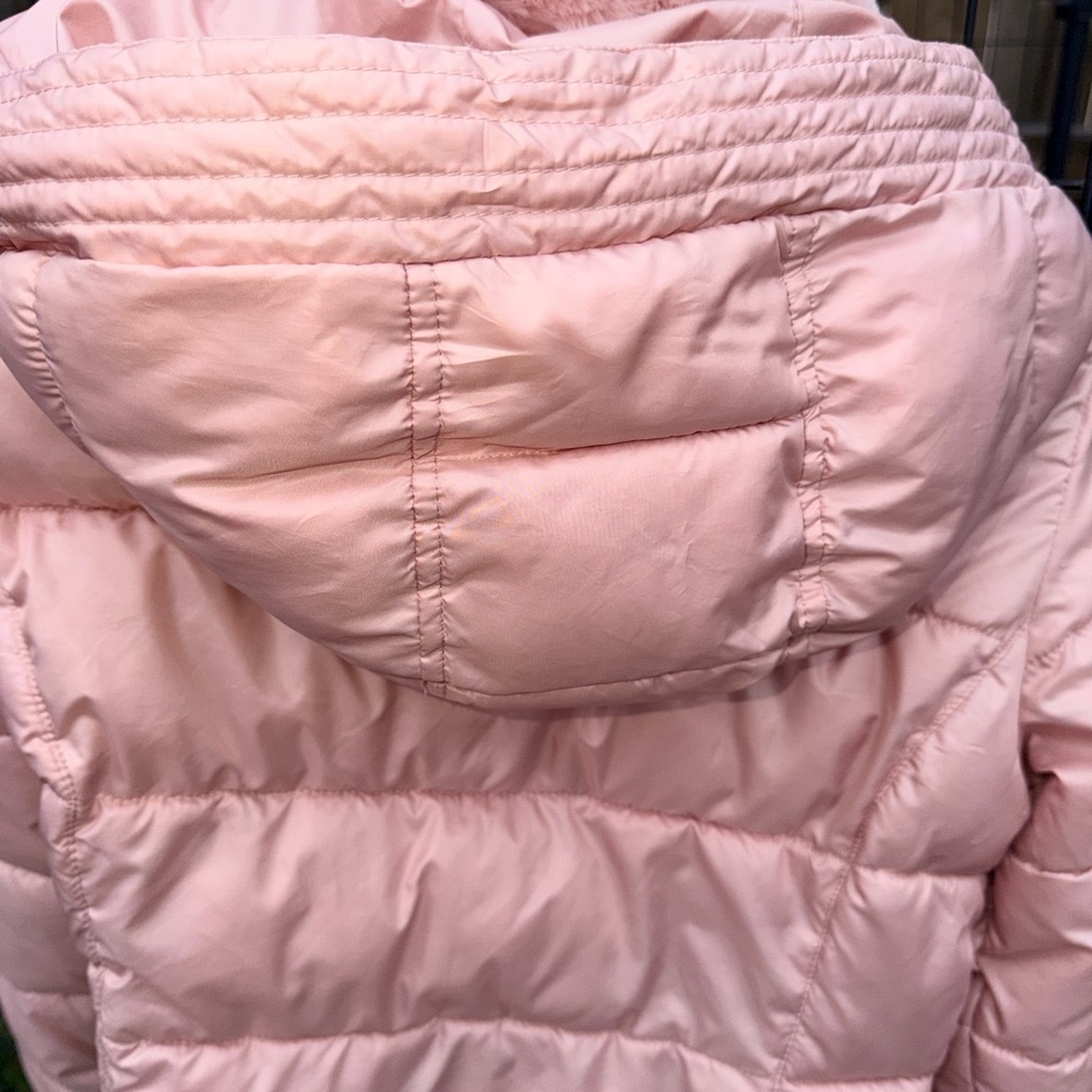 Michael Kors Girls Pink Puffer Jacket w/ Hood - Picture 10 of 11